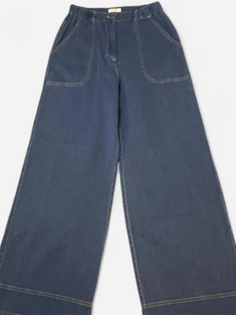 Max Studio Wide-Leg Jeans in Navy Blue